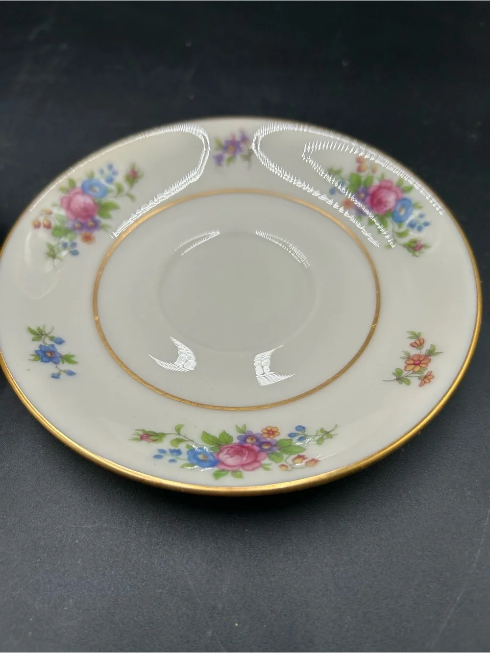 Lenox Rose Bone China teacup and saucer with Pink Rose Floral Motif